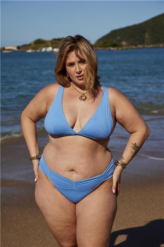 Biquíni Plus Size Cortinão Calcinha Cós Drapeado
