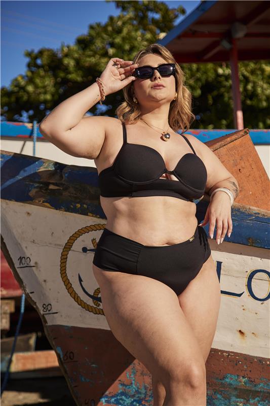 Biquíni Plus Size Estruturado Cinta Larga Calcinha Cós Alto