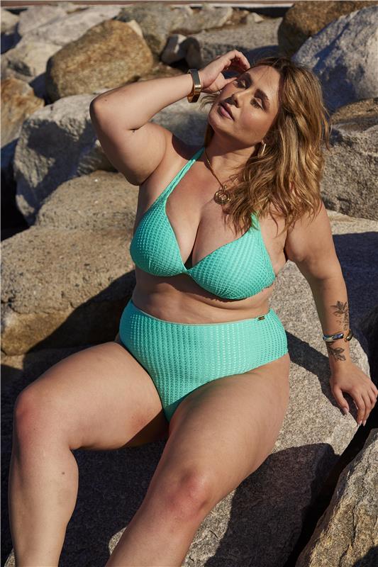 Biquíni Plus Size Cortinão Forrado Calcinha Fio Cós Alto